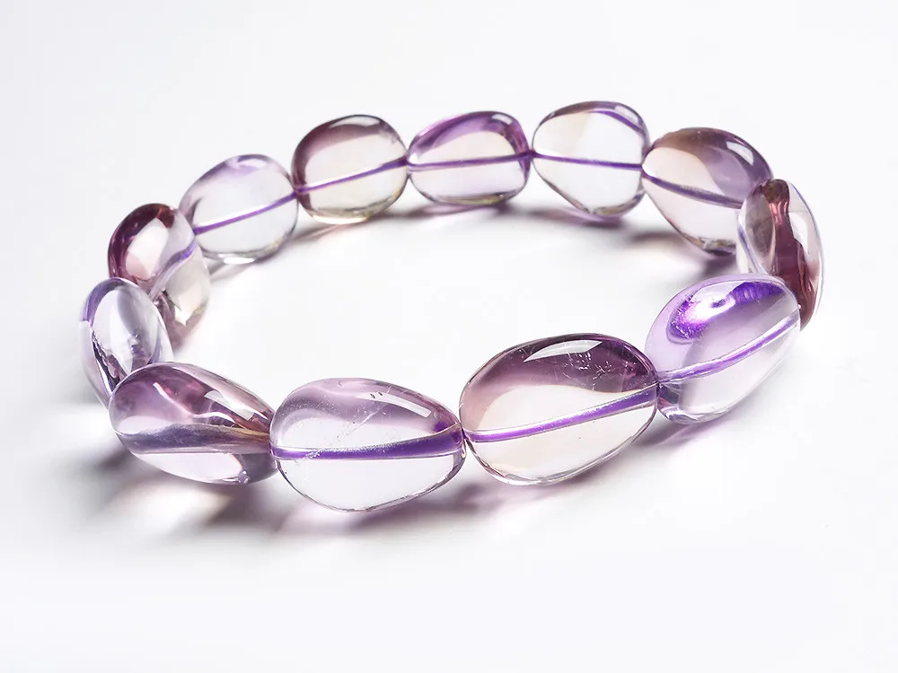 

Genuine Natural Purple Crystal Oval Beads Bracelets For Women Transparent Stretch Charm Bracelet Femme Free Shipping