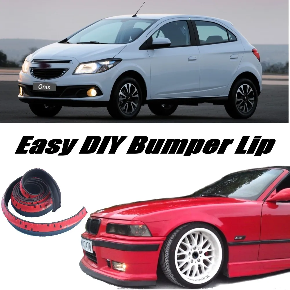 Novovisu для Chevrolet Onix бампера для губ Средства ухода за губами/спойлер для Тюнинг автомобилей/Средства ухода за кожей комплект+ полосатые/Бамперы для автомобиля
