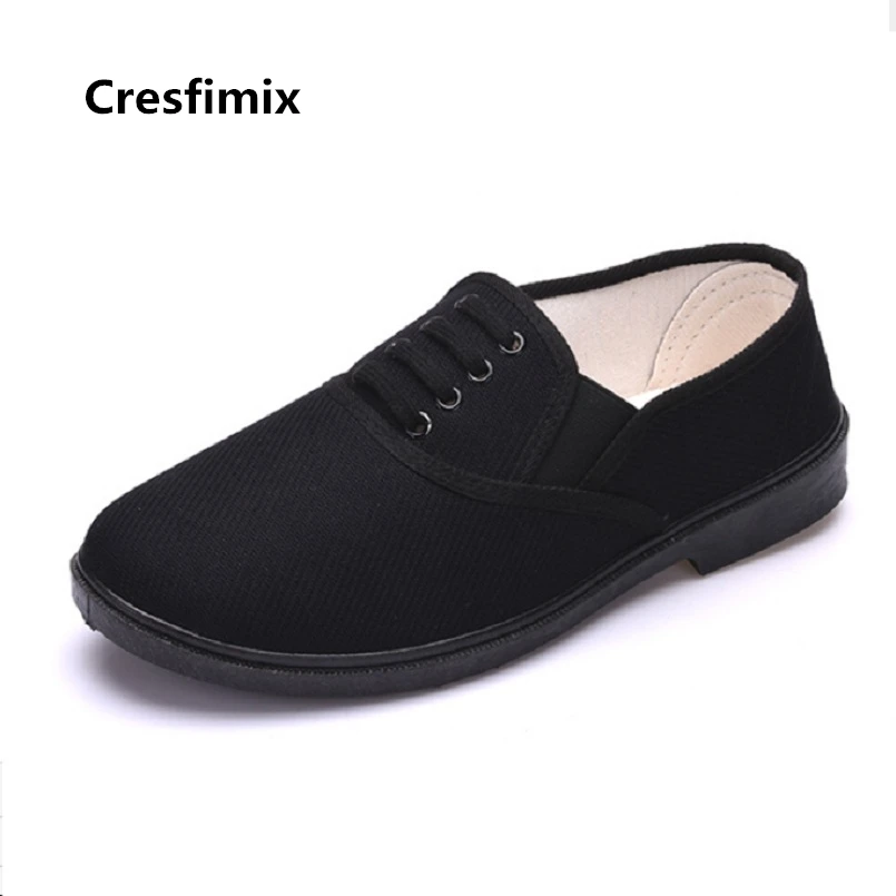 Cresfimix zapatos hombre Мужская Удобная черная парусиновая обувь весенне летняя Рабочая