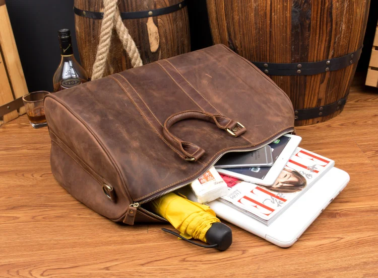 Винтажная багажная сумка, мужские дорожные сумки, bolsa de viagem grande de couro masculina crazy horse, натуральная кожа, мужская сумка для путешествий
