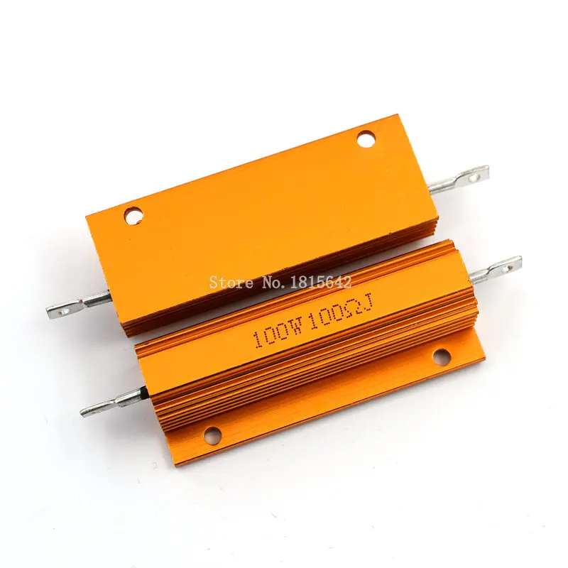 RX24 100 Вт 100R 100RJ металлический корпус алюминиевый Золотой резистор высокой