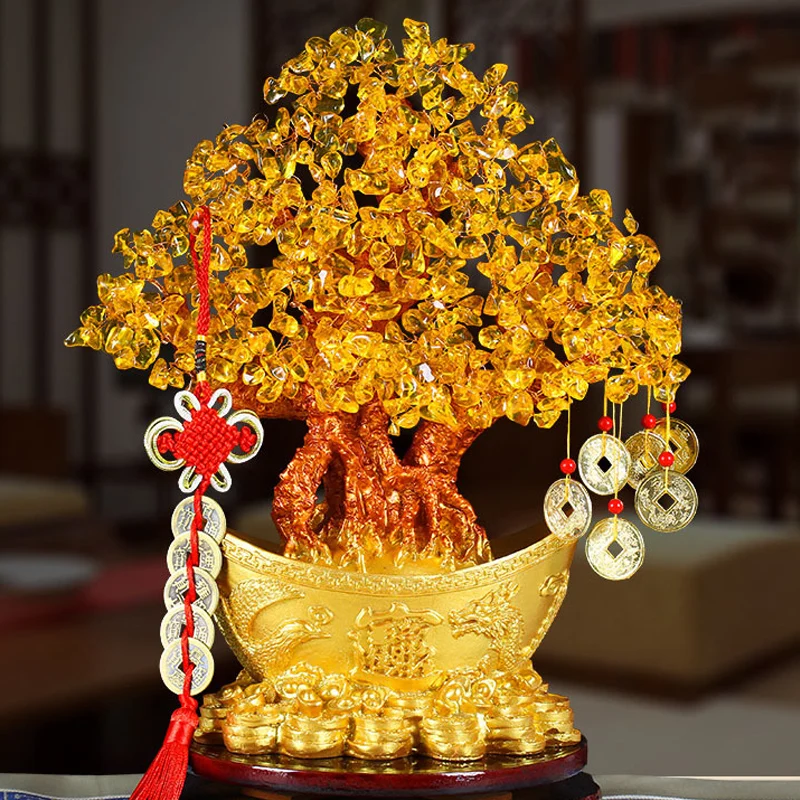Gold Ingot Tree Ornament Fortune Beautiful Yuanbao Golden Wedding Home Decoration Gift Crafts | Дом и сад