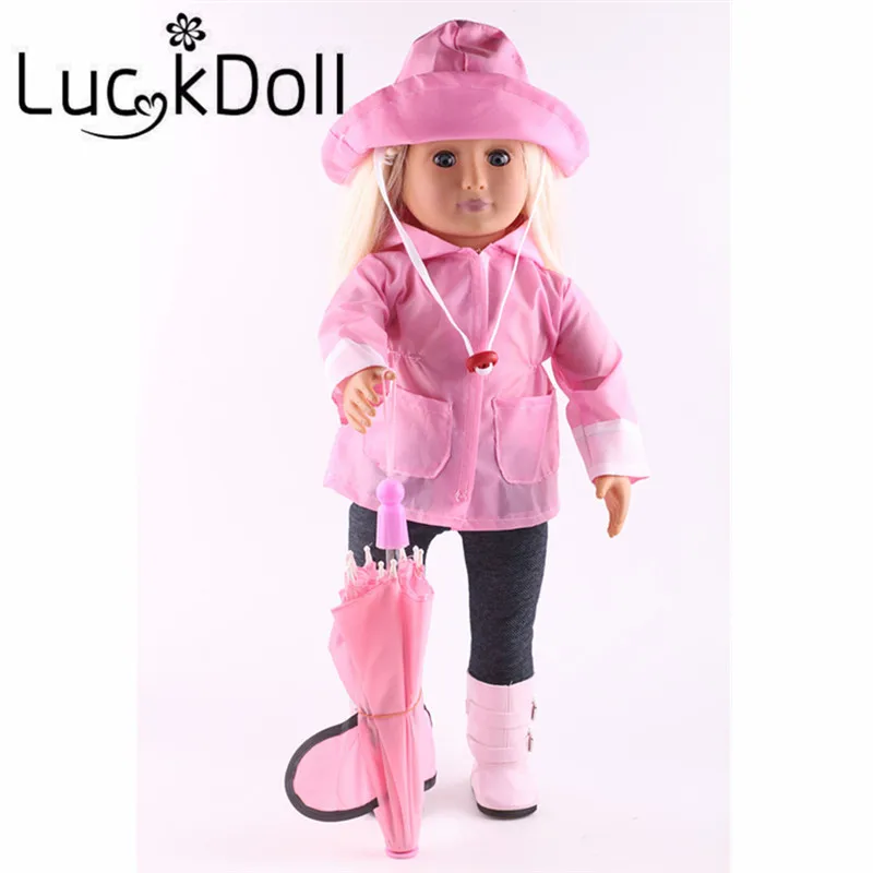 LUCKDOLL комплект из шести предметов дождевик 18 дюймов американские кукольные