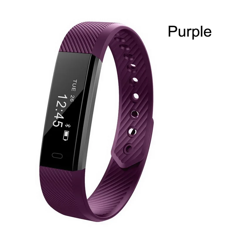 ID115 Purple Фитнес-трекер умный Браслет ID115 Veryfit APP Bluetooth Band монитор активности будильник спортивный браслет для iOS Android - Цвет: ID115 Purple
