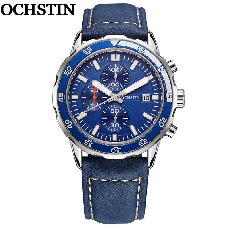 GQ044L03 without box OCHSTIN мужские наручные часы Топ люксовый бренд Хронограф Календарь спортивные мужские часы Военная сетка нержавеющая сталь мужские кварцевые часы 044 - Цвет: GQ044L03 without box