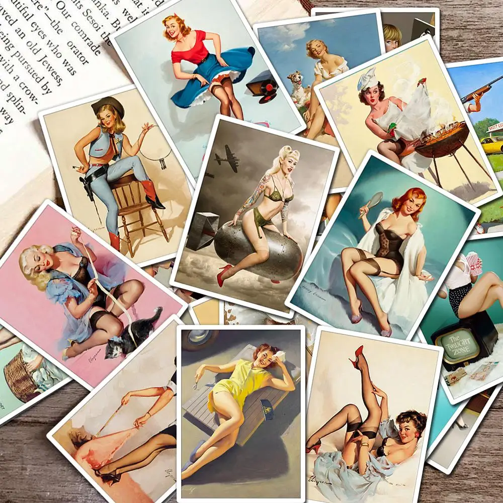25 шт. ПВХ водонепроницаемый стикер s Вторая мировая война Pin-up для девочек