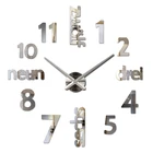 Европейский стиль натюрморт Сделай Сам цифровые наклейки на стену для балконадвора украшение для дома зеркальный эффект кварцевые большие часы настенные часы