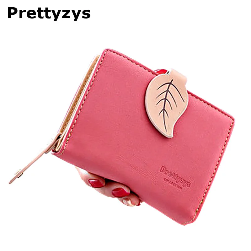 Высококачественные кошельки Prettyzys с листочками короткие женские женская сумка