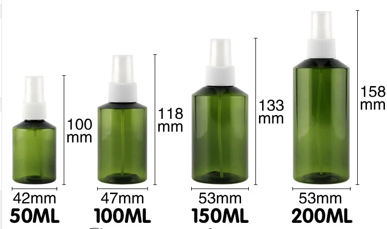 30PCS Free Shipping 50ML 100ML 150ML 200ML Green Lucency Plastic Spray Empty Perfume Bottle Toner Product Cosmetic Containers | Красота и