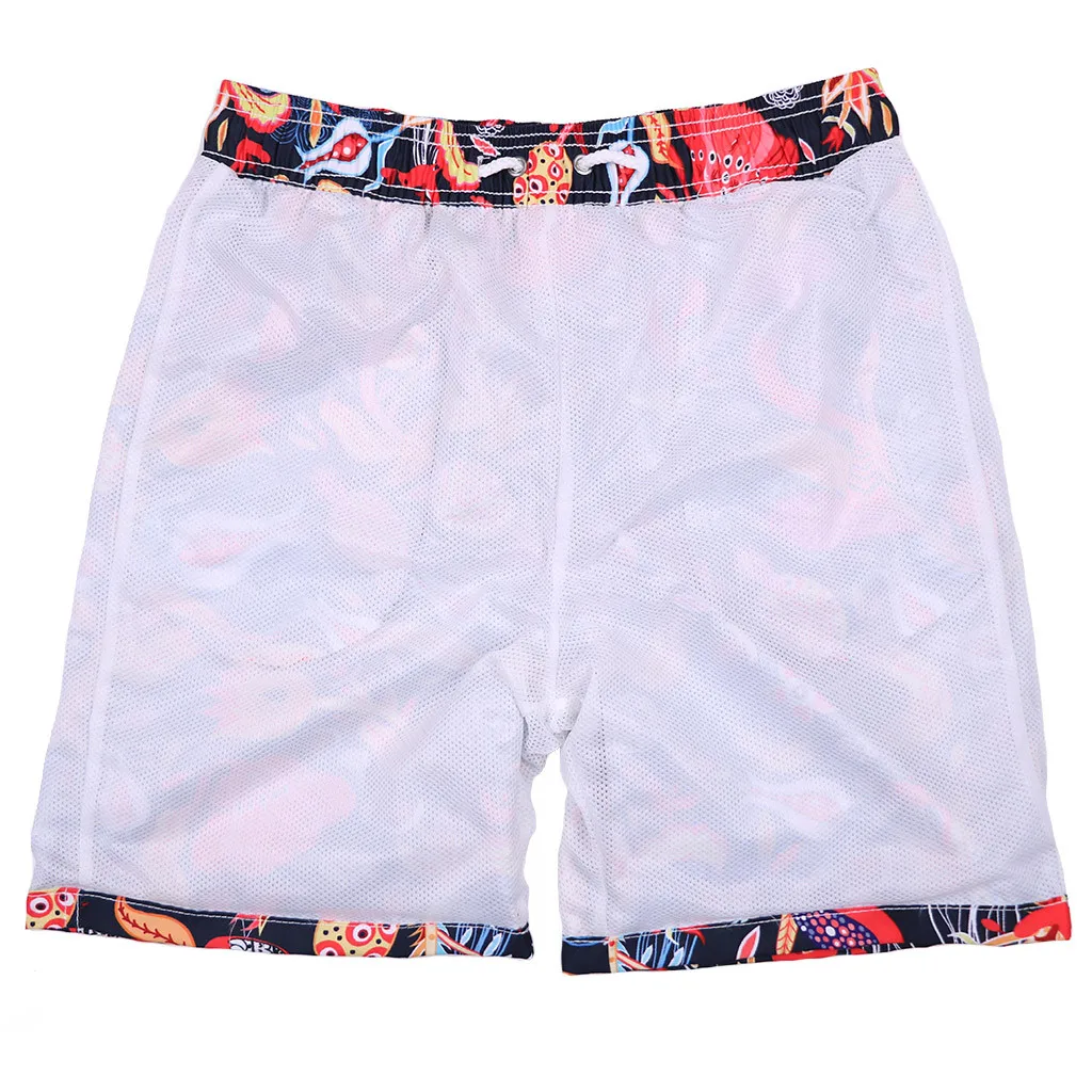 Мужские повседневные плавки с принтом быстросохнущие свободные шорты для пляжа