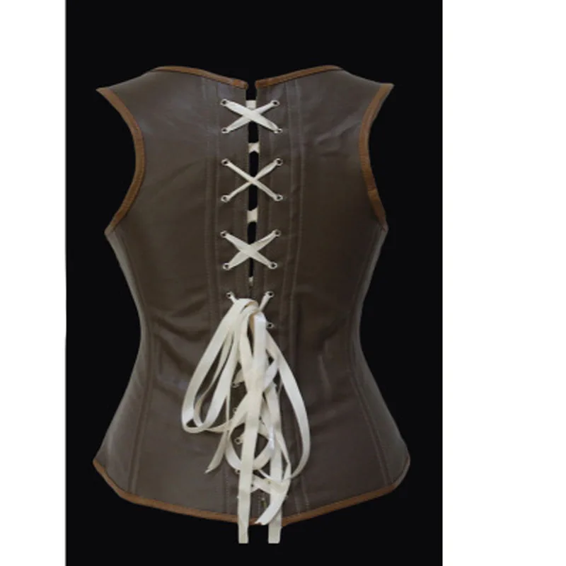 Подгрудное бюстье и корсеты Grand Steampunk кожаная застежка корсет топ с стринги