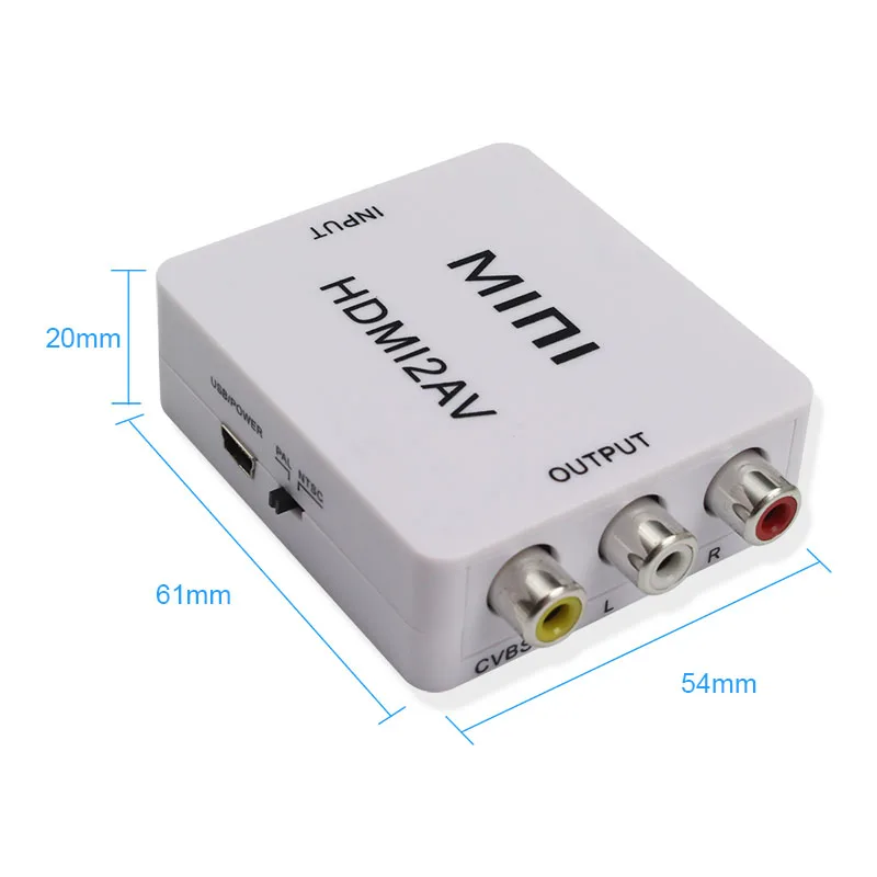 1080P HDMI в AV/RCA/CVBS композитный видео аудио конвертер адаптер поддерживает PAL/NTSC USB