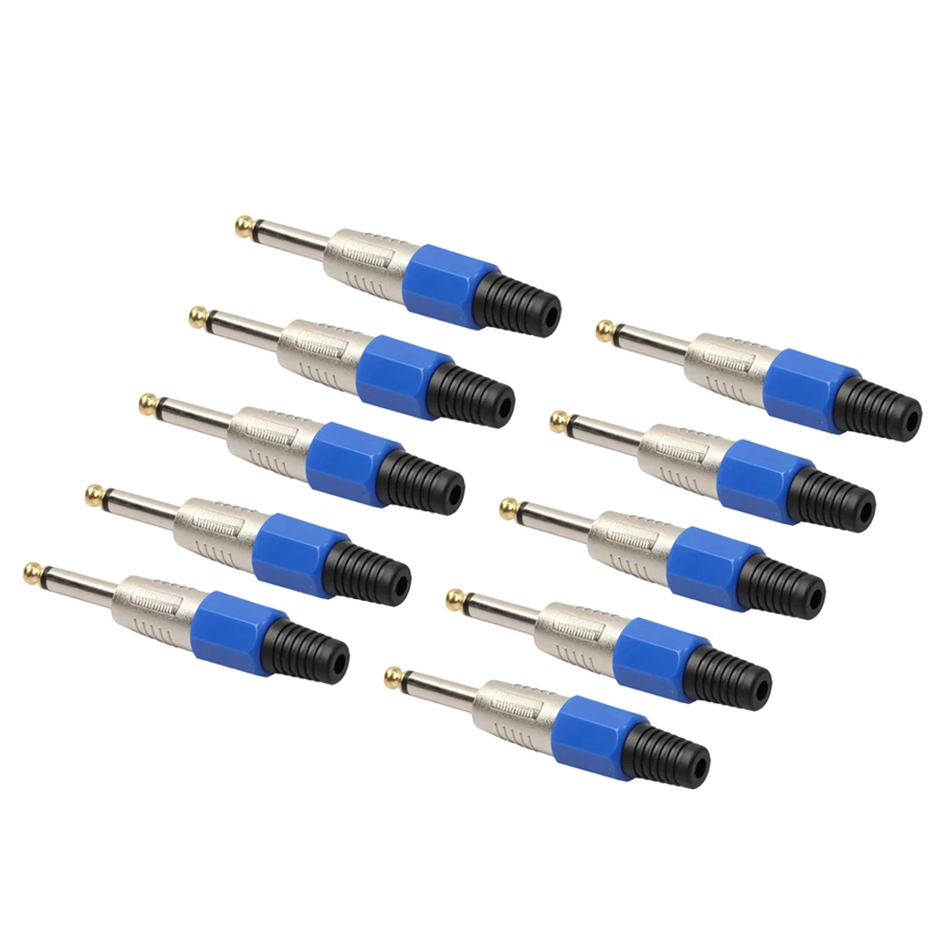 10 шт. 6 35 мм моно разъем для XLR 3Pin Jack микрофон спикер кабельный гитары миксер