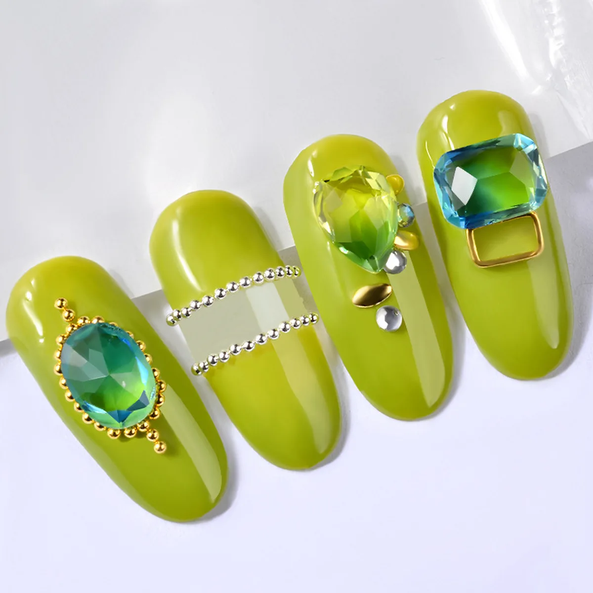 6 шт./лот украшения для ногтей из хрустального стекла искусственные турмалиновые