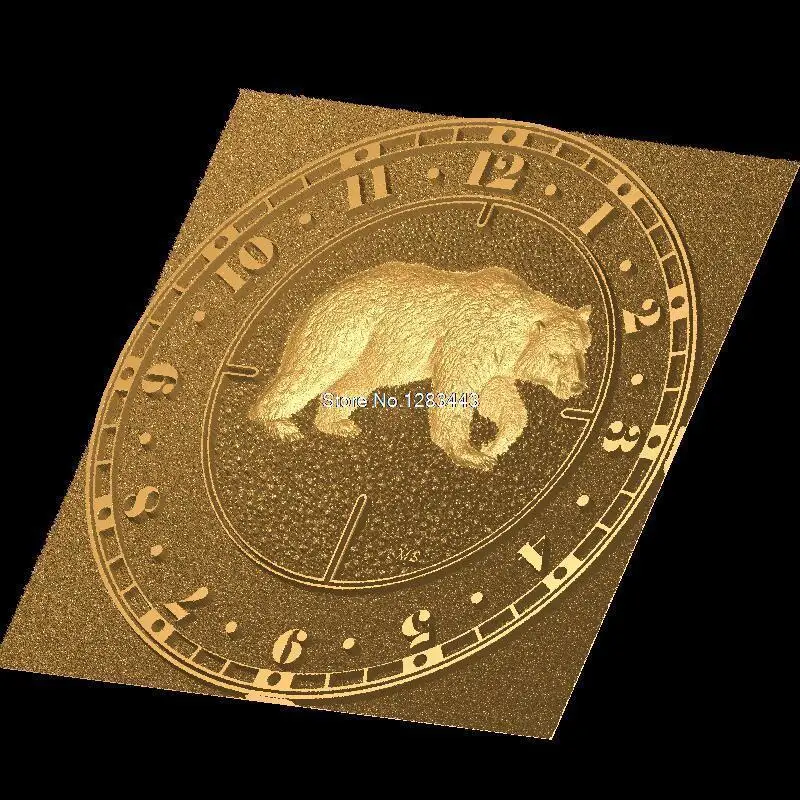 CNC 3d рельеф модель STL для станка с ЧПУ настенные часы медведь|model stl|3d reliefcnc relief models |