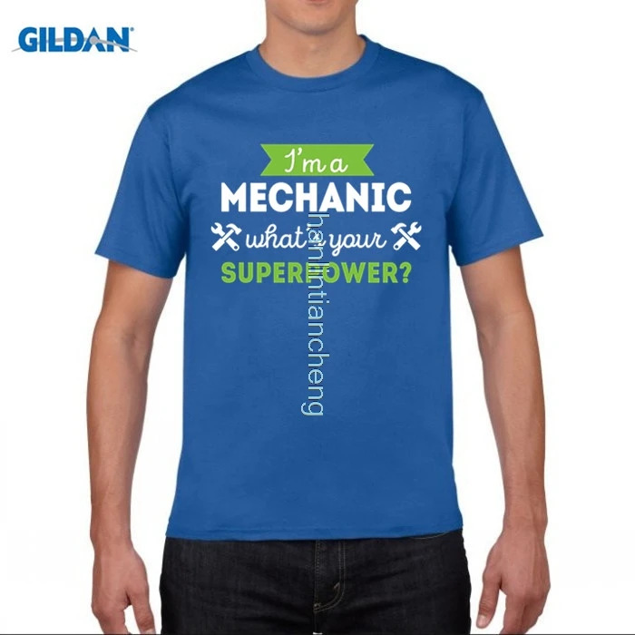 GILDAN DIY стильные мужские футболки s Мужская футболка механика суперсила 100% хлопок