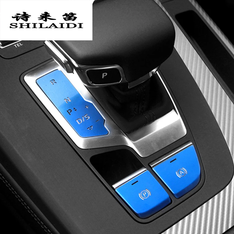 Автомобильный Стайлинг для Audi Q5L переключения передач Панель крышка отделка P электронный ручной тормоз кнопки наклейки Авто интерьерные аксессуары