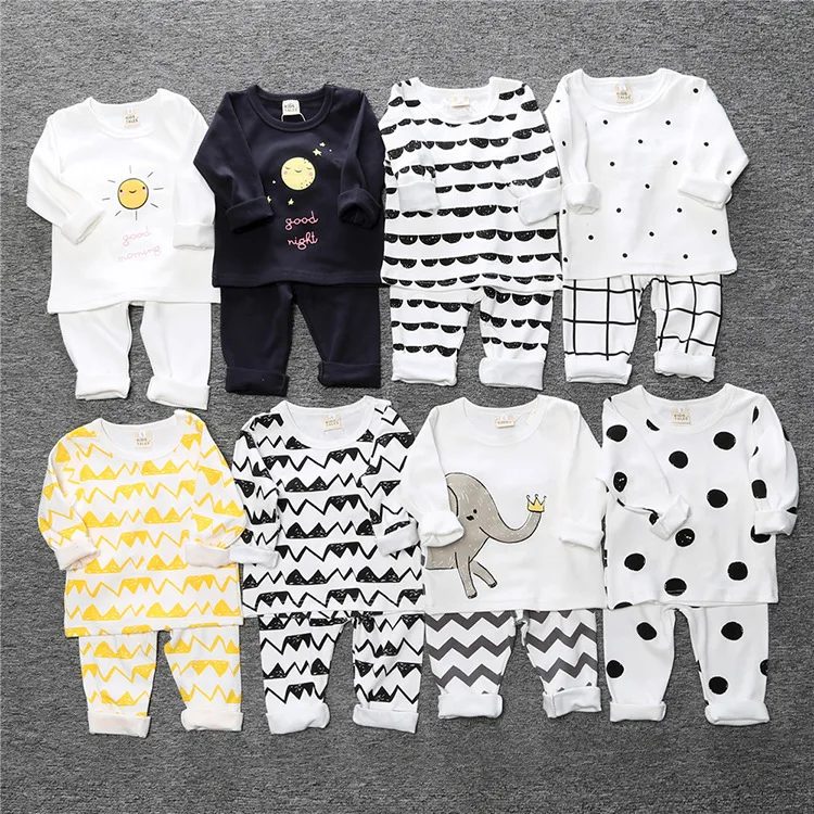 Children Clothes Kids Clothing Set Boys Pajamas Sets Dot Styling Nightwear Print Girls Sleepwear Baby Pyjama | Детская одежда и
