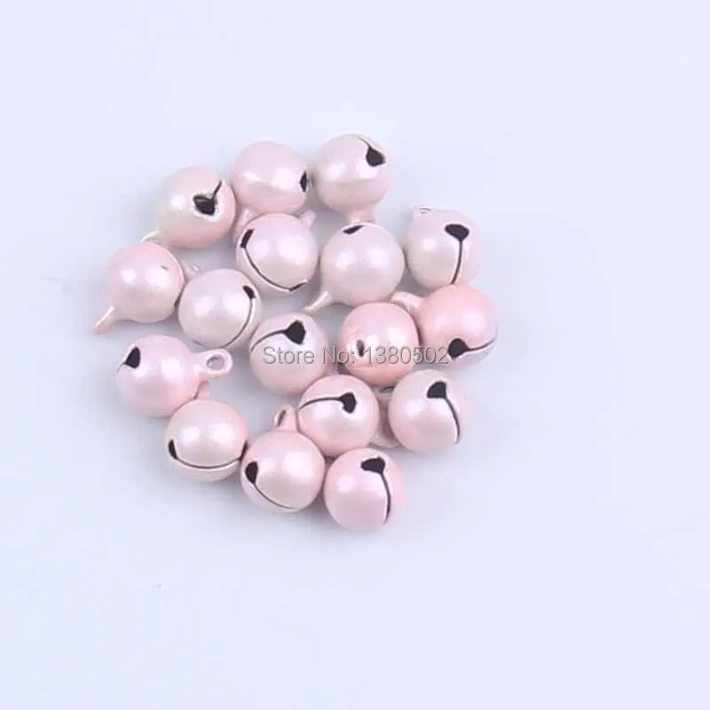 

100pcs/lot Pink Color 8mm Metal Jingle Bells Ornaments Loose Beads Jewelry Christmas Decoration