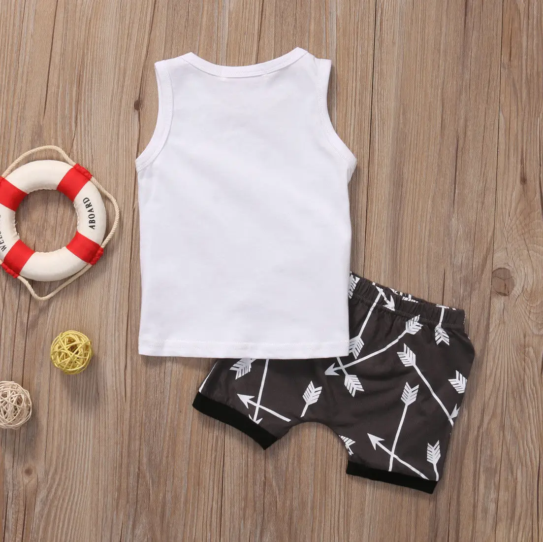 Infantil/футболка со стрелами для маленьких мальчиков топы шорты штаны комплект