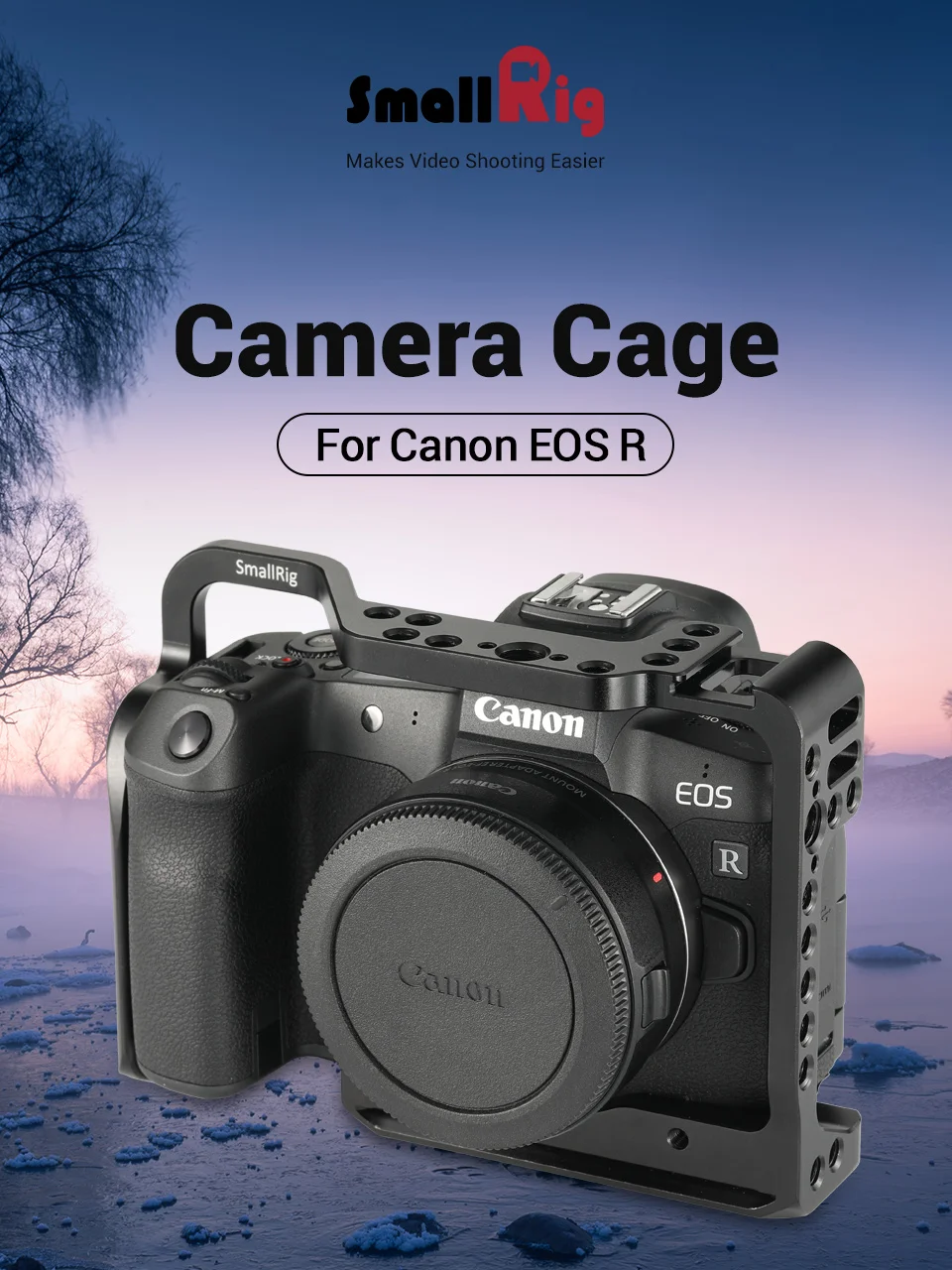 Клетка SmallRig для Canon EOS R с креплением для холодного башмака Встроенная Arca Swiss Baseplate Arri отверстия для определения местоположения-2251