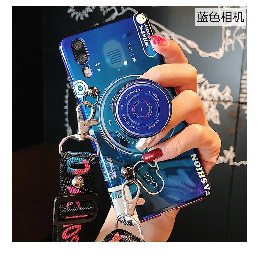 Синий светильник чехол для Vivo V9 Y85 Y81 Y81i Y91 Y91i Y95 Y91C V15 Pro Y53 V11i V11 Pro крышка с длинным ремешком держателем