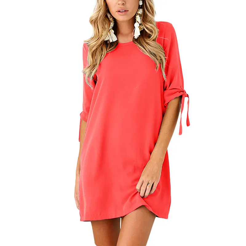 Женское летнее повседневное короткое платье с коротким рукавом пляжный