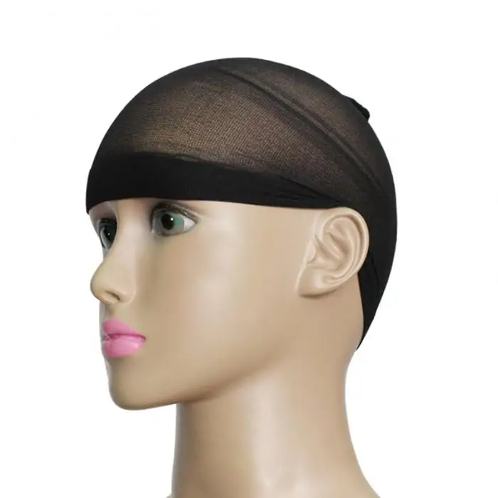 2 Pcs/Set Unisex Stocking Wig Liner Cap Nylon Stretch Breathable Mesh Hat JIU55
