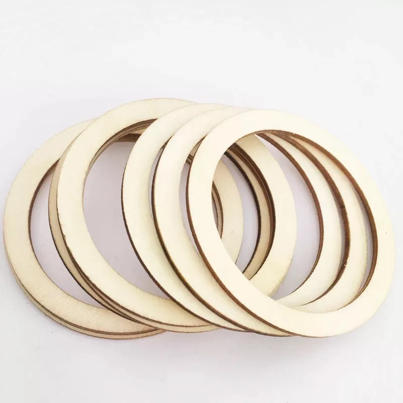 

laser cut out shape unfinished blank circle wooden rings circular