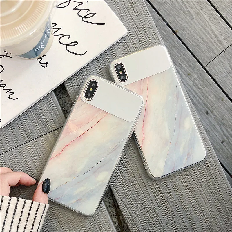 GlamPhone чехол зеркальный мраморный чехол для телефона для iPhone XS Max XR XS X 8plus 8 7plus 7 6 S/6 Plus мягкая задняя крышка из ТПУ