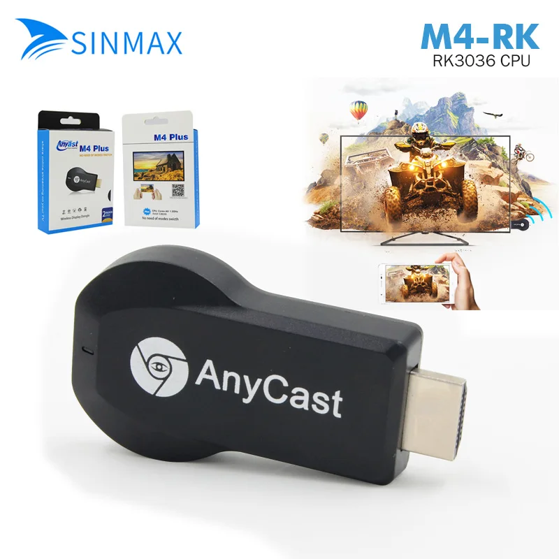 Anycast M4 plus беспроводной проигрыватель видео Wi-Fi дисплей 1080P HDMI ключ зеркальное отображение нескольких тв-карт адаптер DLNA AirPlay Miracast