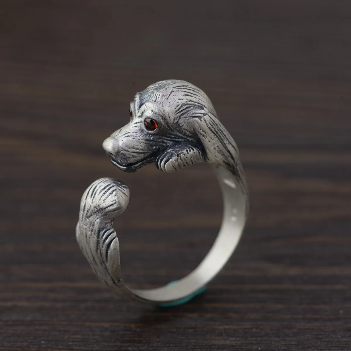 

S990 sterling silver zodiac dogs antique craft female models cute kawaii puppy silver ring