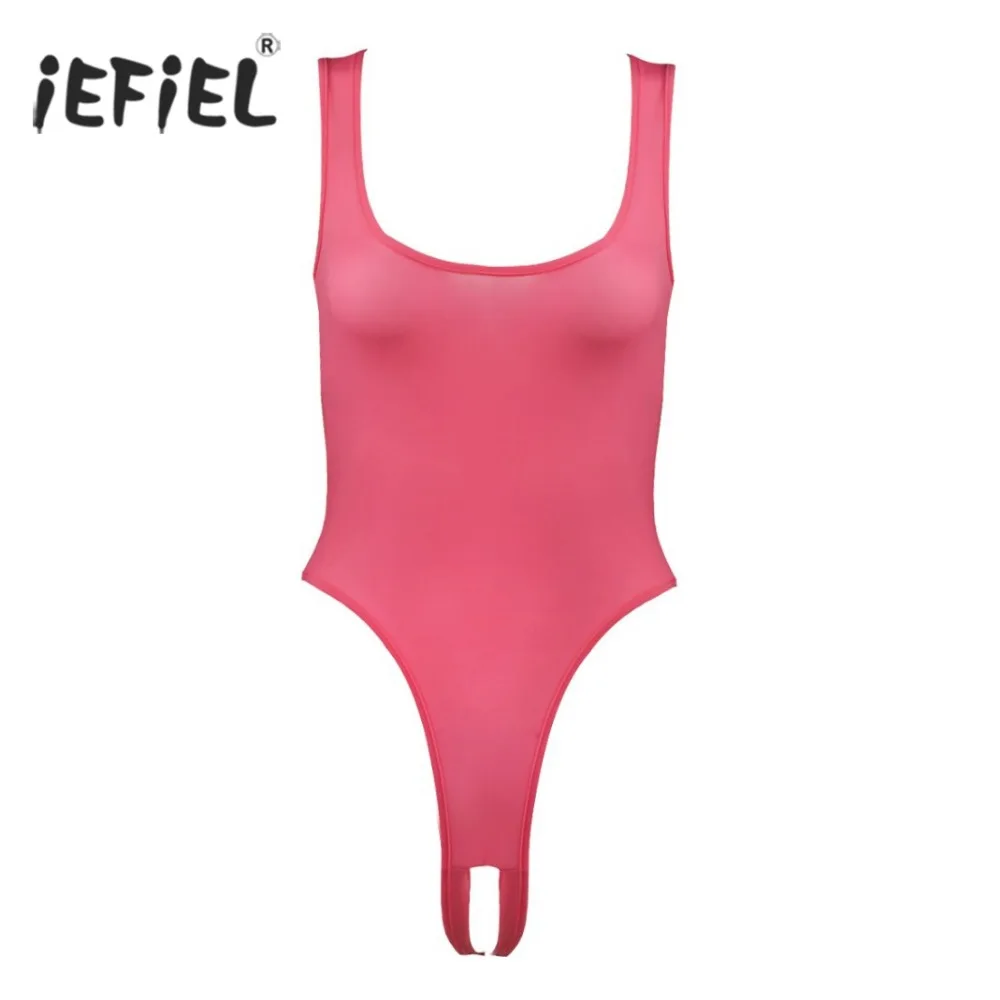 IEFiEL Сексуальное Женское боди с высоким вырезом комбинация Babydoll открытая