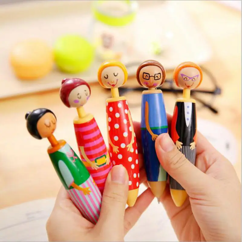 Фото 1 шт. кавайная шариковая ручка в виде кукол рекламная канцелярские