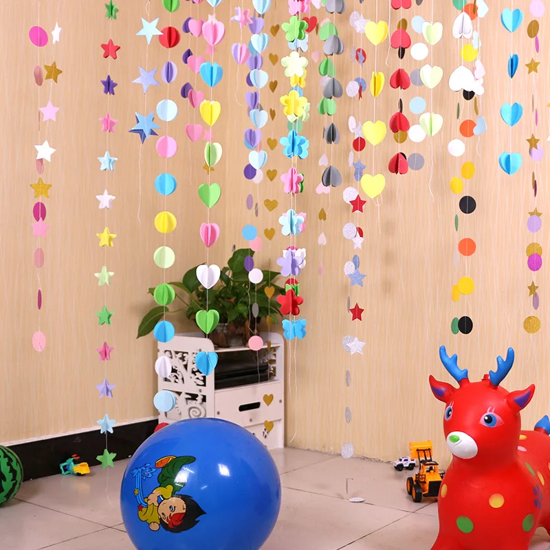 3 м круглая бумага для карт кисточки сердце висит ремесло детского душа Декор