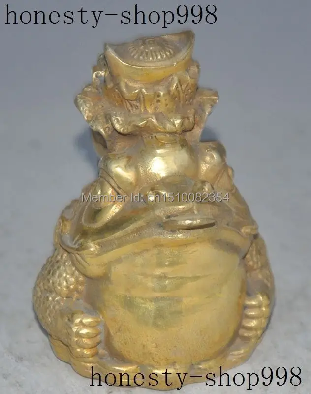 Китайский латунный по феншуй богатство деньги монета слиток жаба Bufo лягушка
