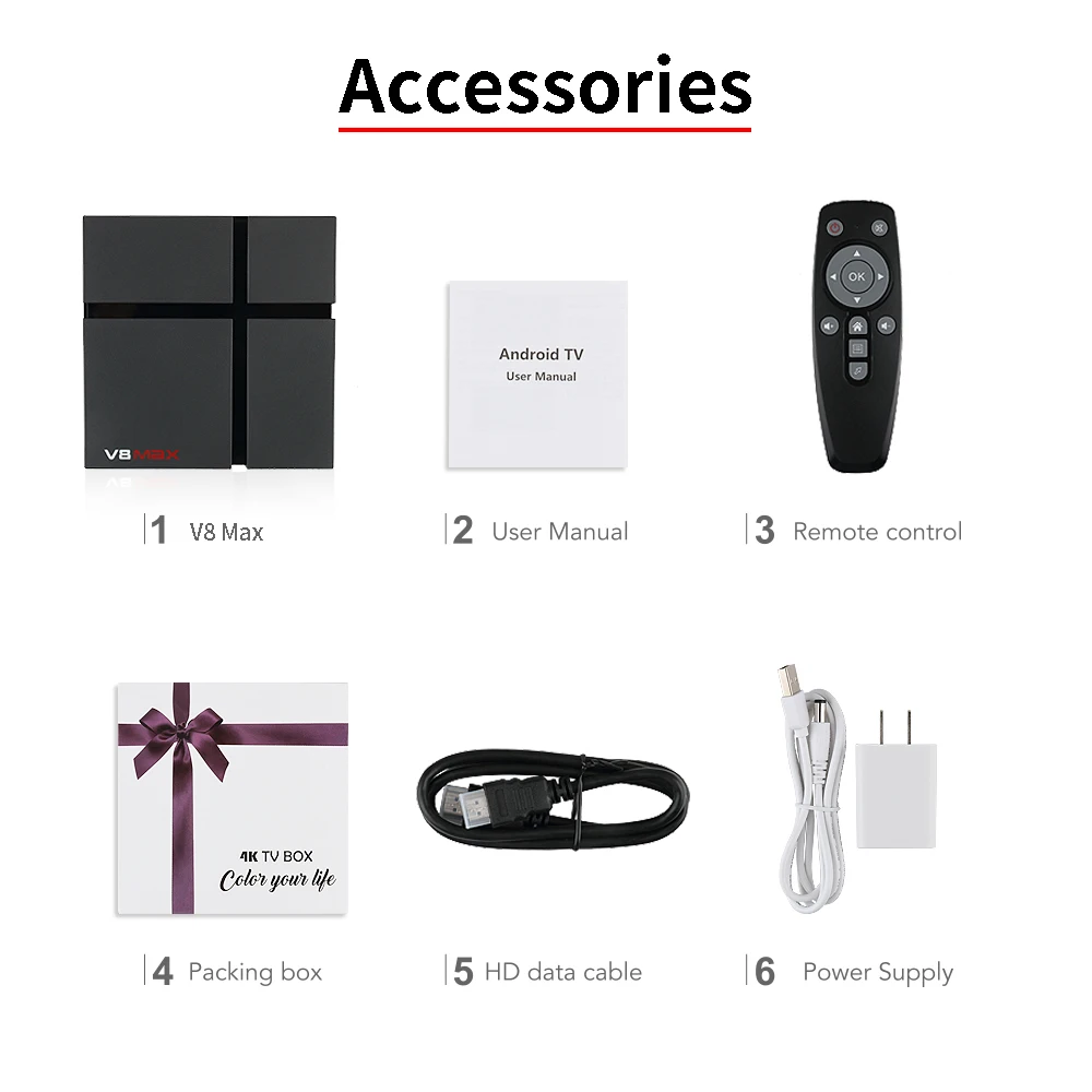 V8 Max умный ТВ Box Android 8 1 4G 6 Amlogic S905X2 Davlin MP2 2. + 5G Wifi BT 4 0 100 м Media Player 32G Ott