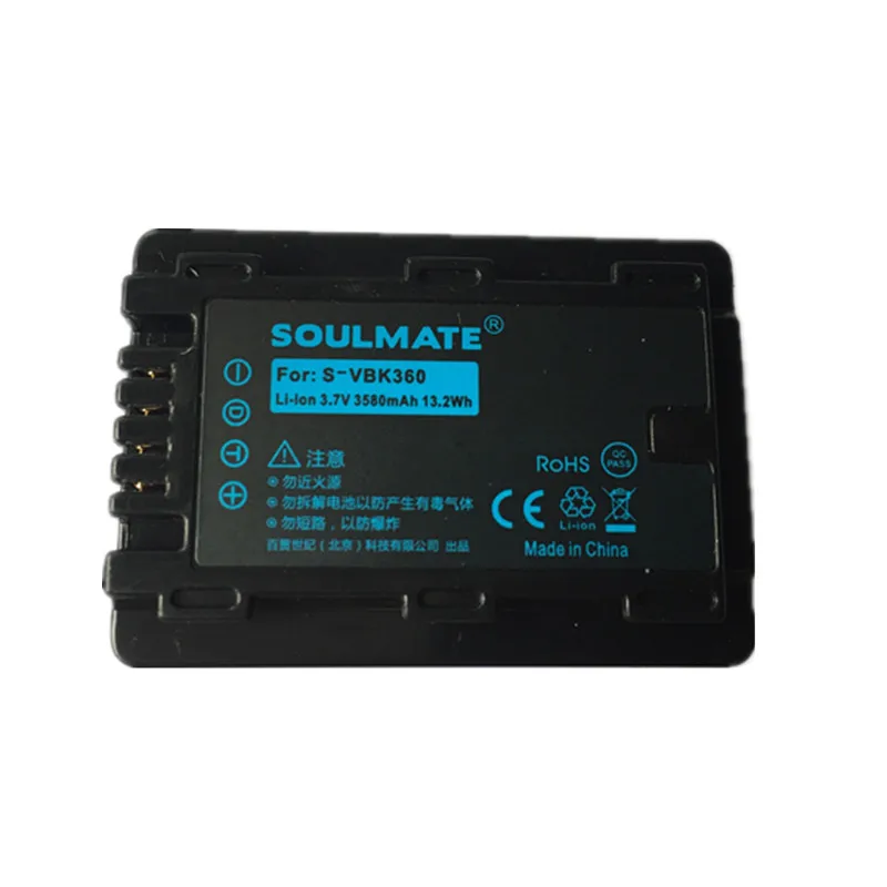 SOULMATE VW VBK360 литиевые батареи VBK180 Батарея цифровой камеры для Panasonic HC V10 V100|digital camera