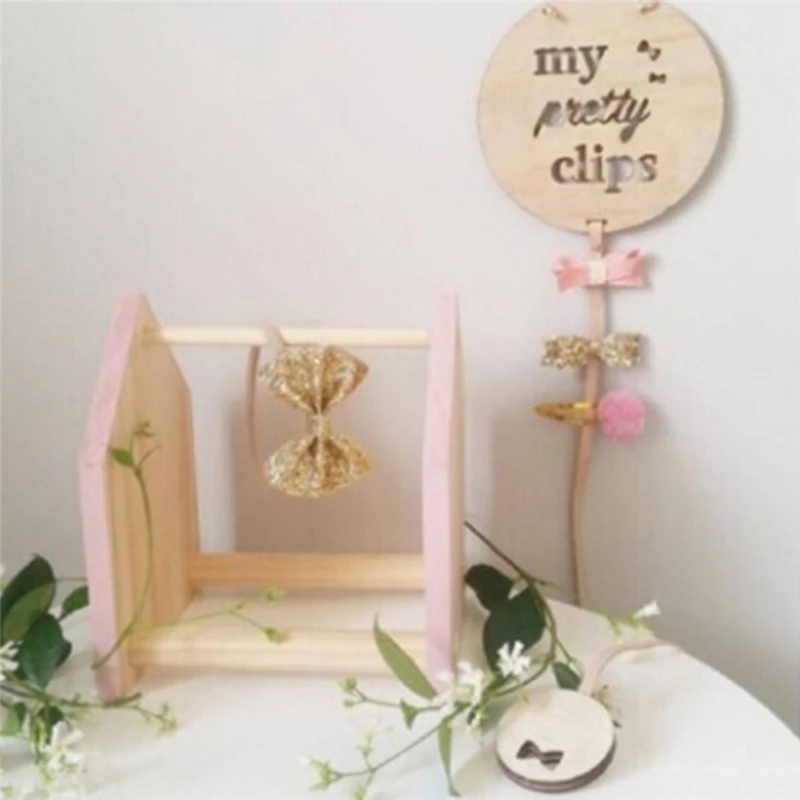 

Wood Baby Hair Clips Nordic Style Hair Accessories Photos Storage Pendant Wooden Round Baby Hairpin Storage Pendant