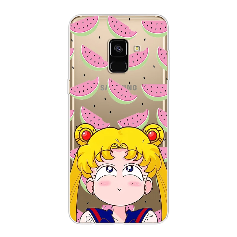 ciciber Cover For Samsung Galaxy A8 A7 A5 A6 A9 A3 2018 2017 2016 A6S Plus Star Phone Cases Soft TPU Anime Girl Sailor Moon Capa |