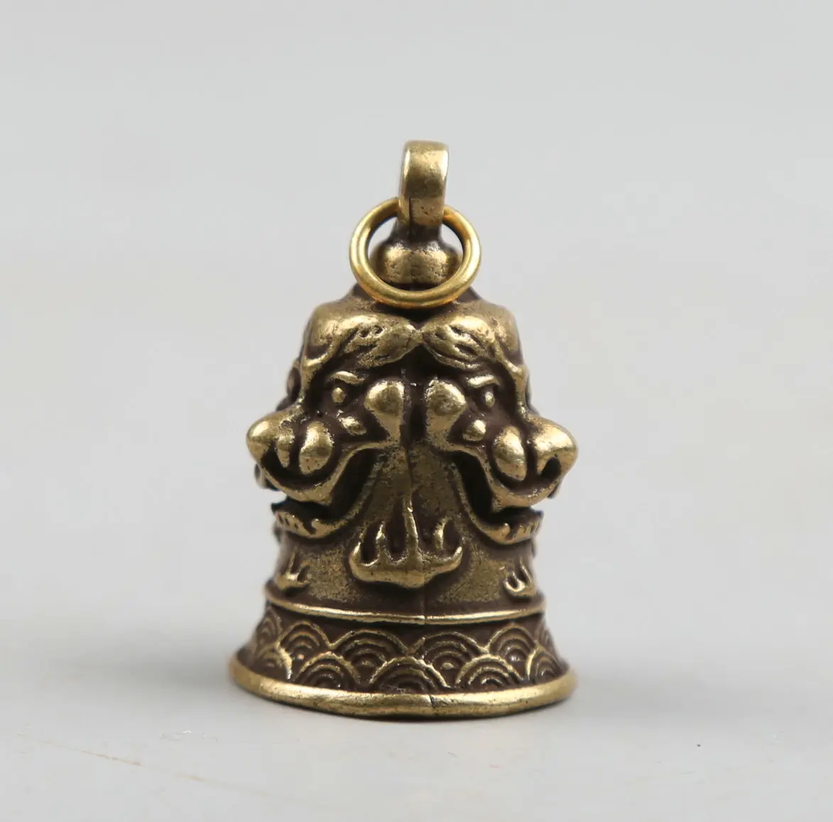 34 мм/1 3 &quotсобирает Curio редкий Китайский Фэншуй Бронзовая Изысканная голова