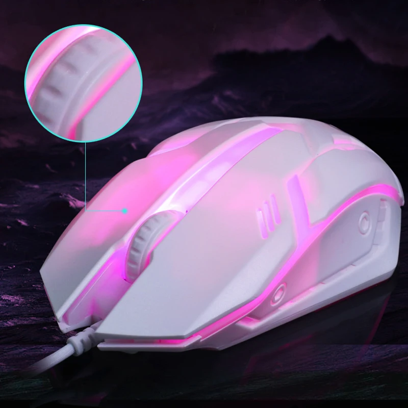 PowstroLED USB Проводная игровая клавиатура с подсветкой набор радужной игровой мыши