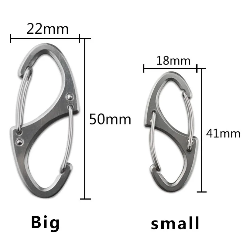 1PC 8-shaped Stainless Steel Keychain Key Chain Ring Hang Buckle Fast Hook Backpack Accessories Camping Equipment Gadget | Спорт и