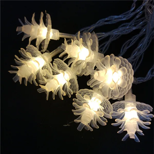 Тёплый белый YIYANG 2 м 20LED батарея питание сосновый конус Фея гирлянда вечерние свадебные украшения дома Рождественская елка огни - Испускаемый цвет: Тёплый белый