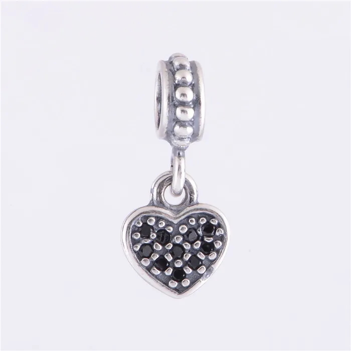 Браслет и ожерелье из серебра 925 пробы с черными вставками|charm bead 925|charm sterlingeuropean