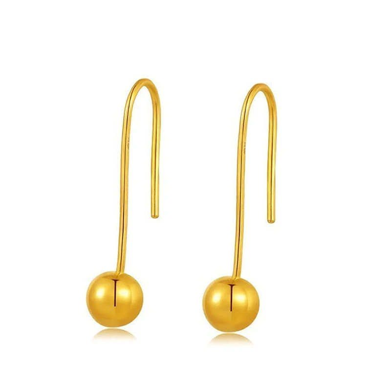 

Pure 999 Yellow gold Smooth Ball Drop Earrings 2.66g