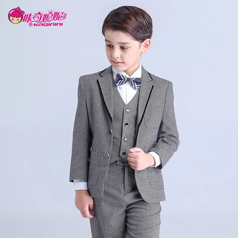 Костюмы для мальчиков (пиджак + штаны жилетка рубашка галстук) приталенный