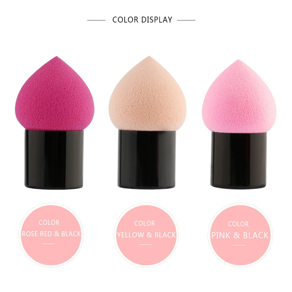 Губка для макияжа натуральный Гладкий косметический спонж 3 шт мини макияж