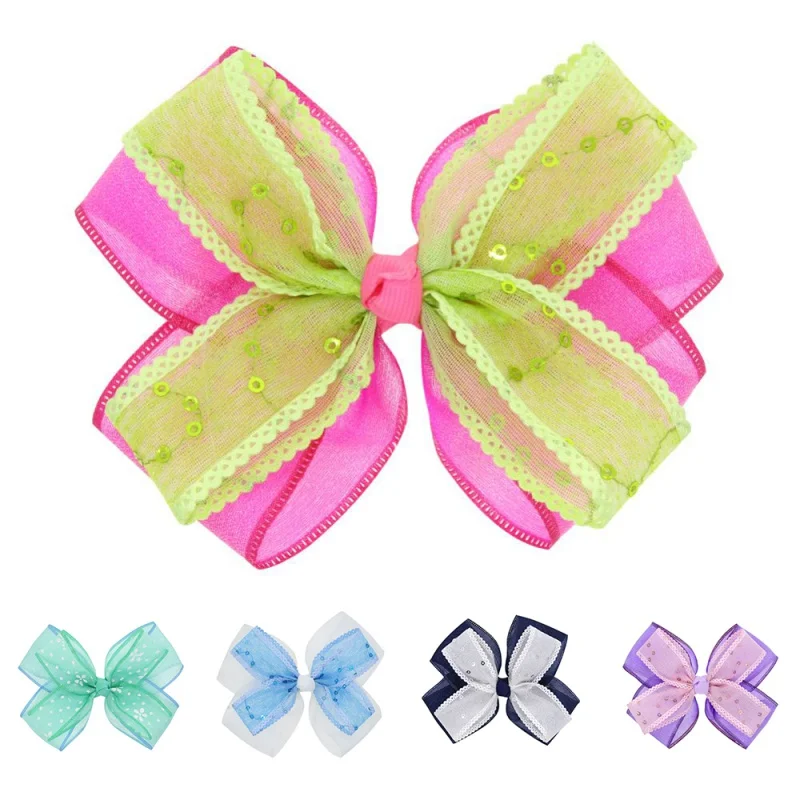 5 Colors Ribbon Bows Clips Hairpin Girl's Hair bows Boutique Clip Headware Kids Accessories | Детская одежда и обувь