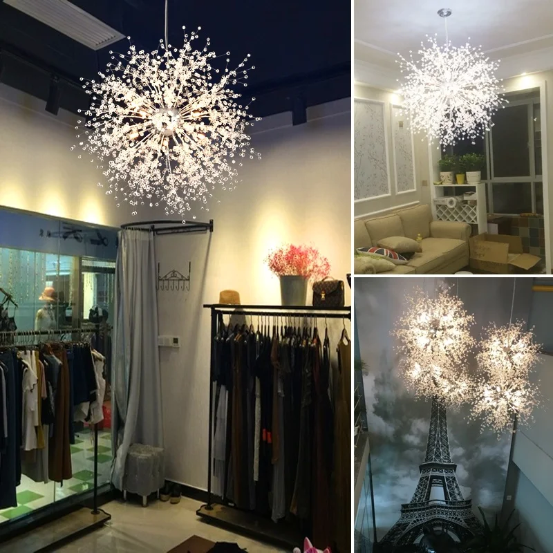 Современный Одуванчик светодиодный потолочный светильник прозрачный